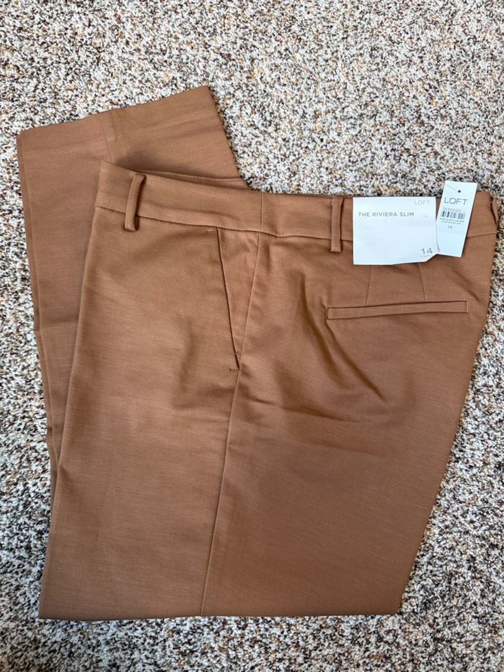 LOFT Camel Riviera Slim Ankle Pants